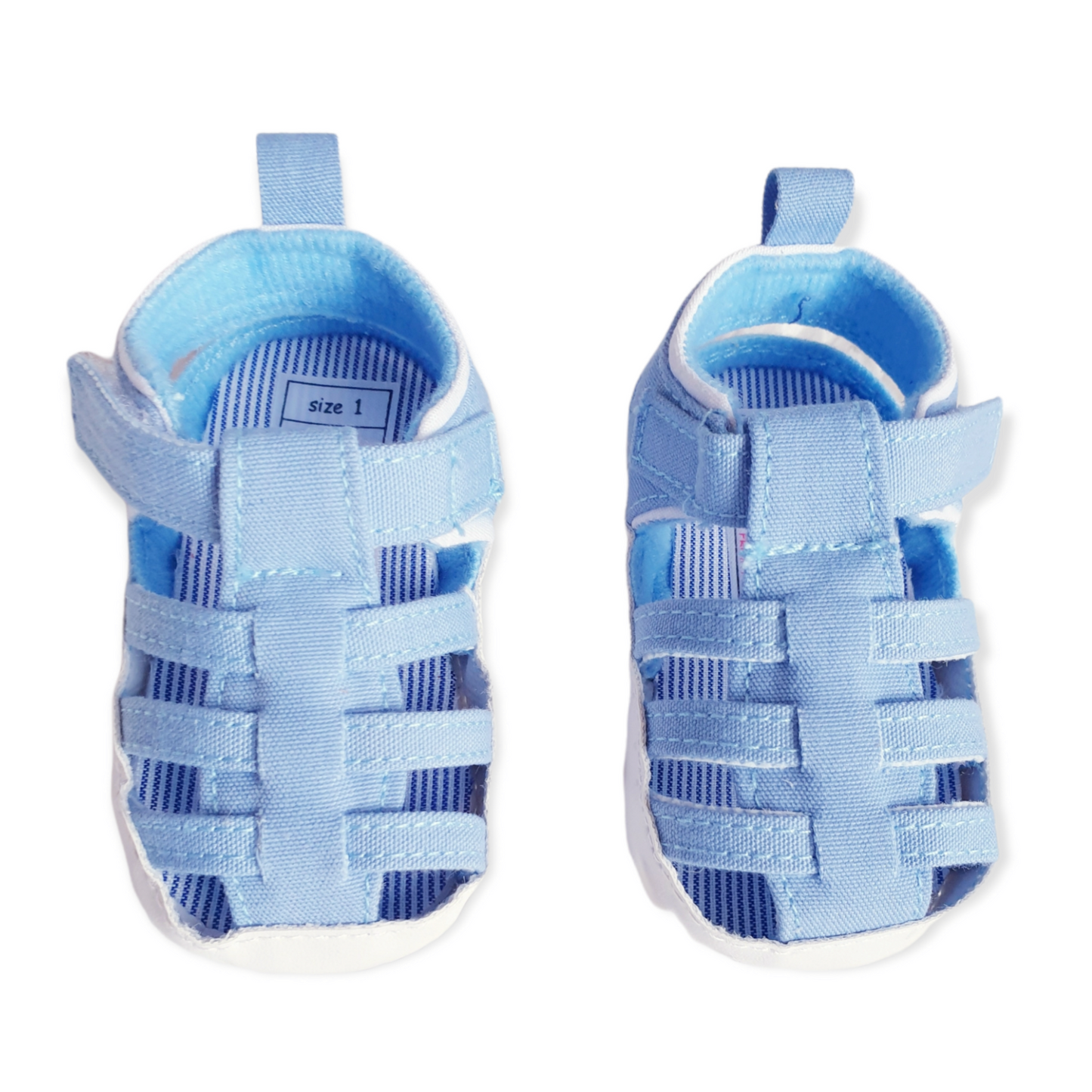 Baby Boys Blue/White Soft Sole Sandals