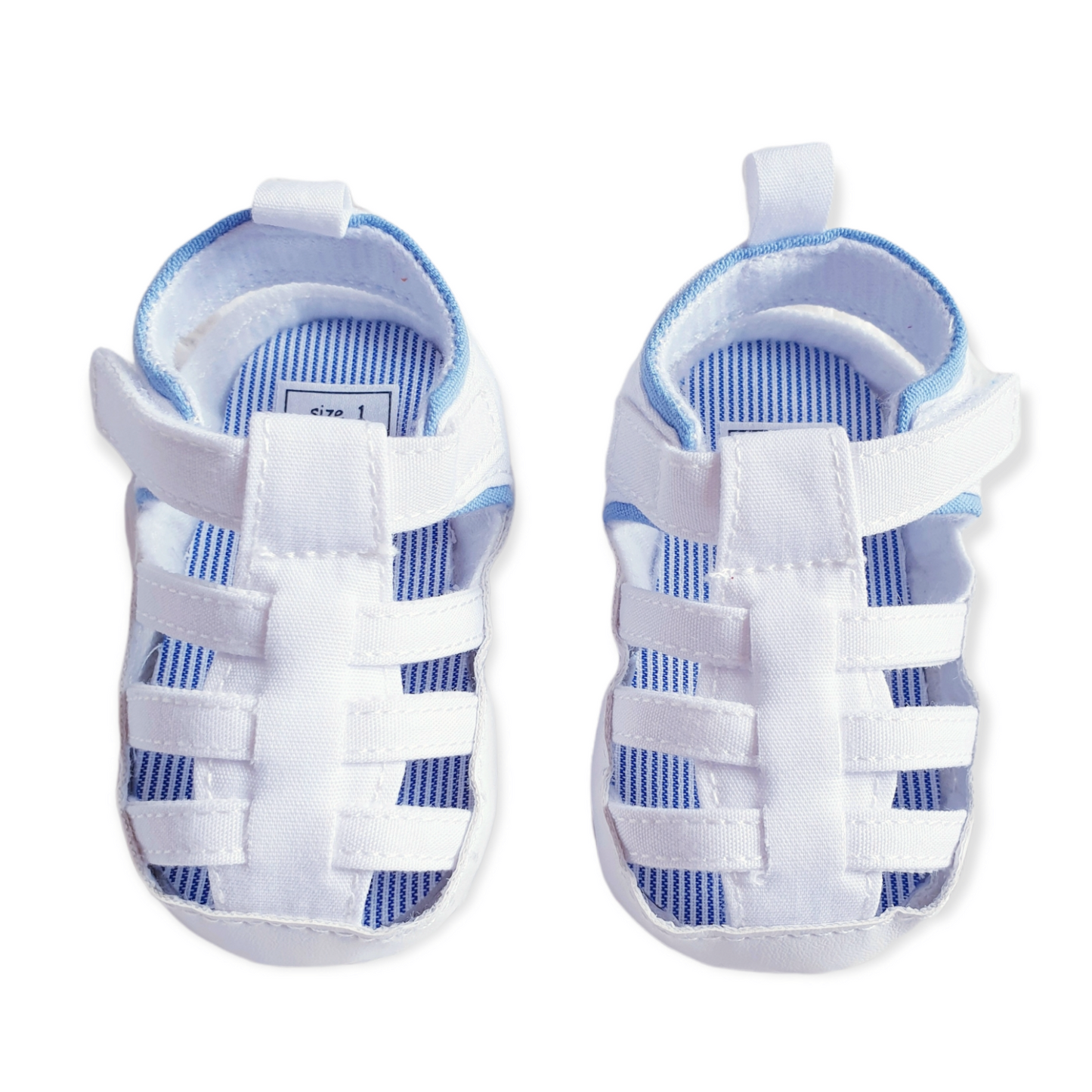 Baby Boys Blue/White Soft Sole Sandals