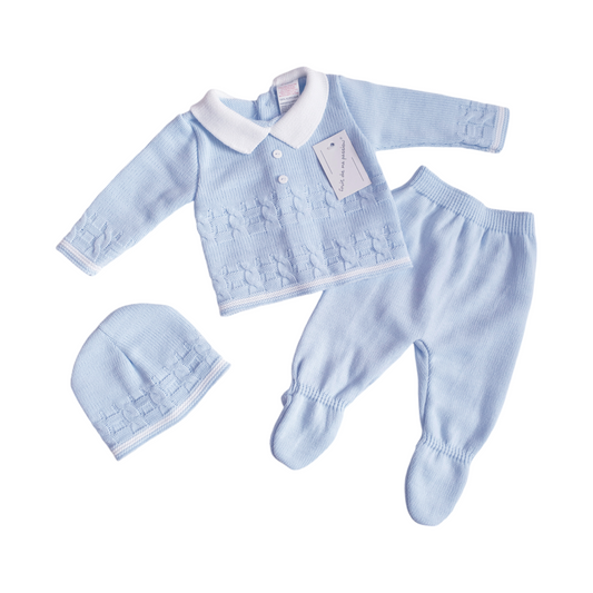 Baby Boys Blue Spanish Knitted Set