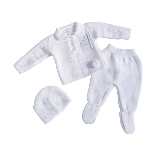 Baby Boys White Spanish Knitted Set