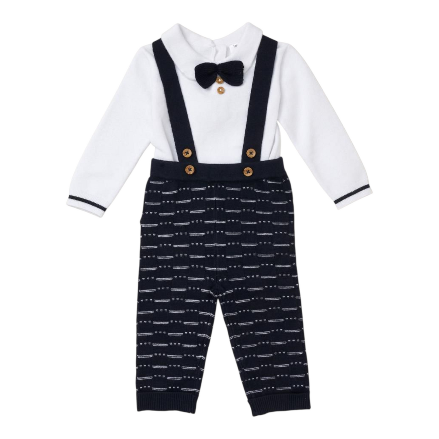 Baby Boys Navy/White Knitted Set