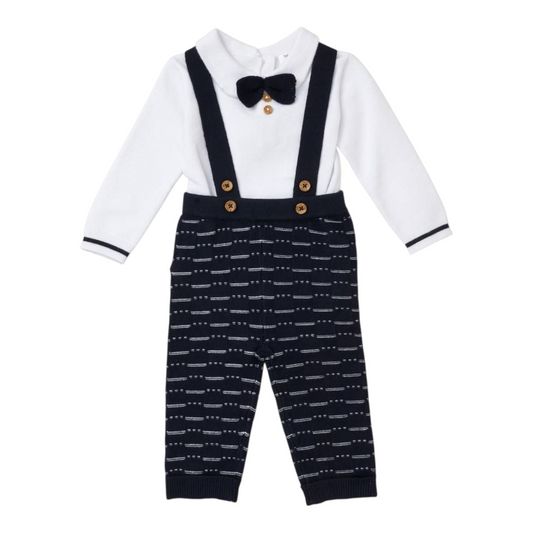 Baby Boys Navy/White Knitted Set