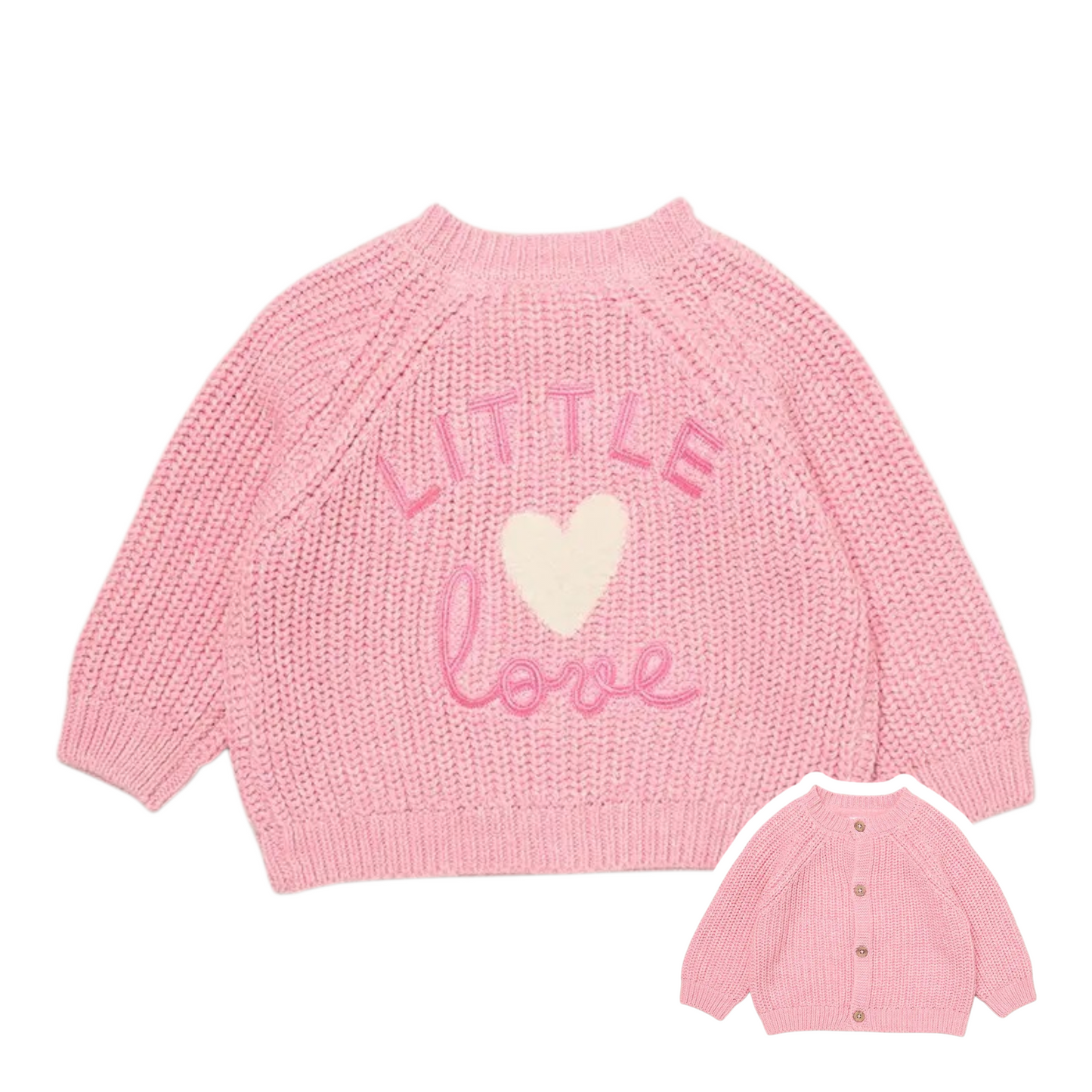 Baby Girls Pink "Little Love" Knitted Cardigan