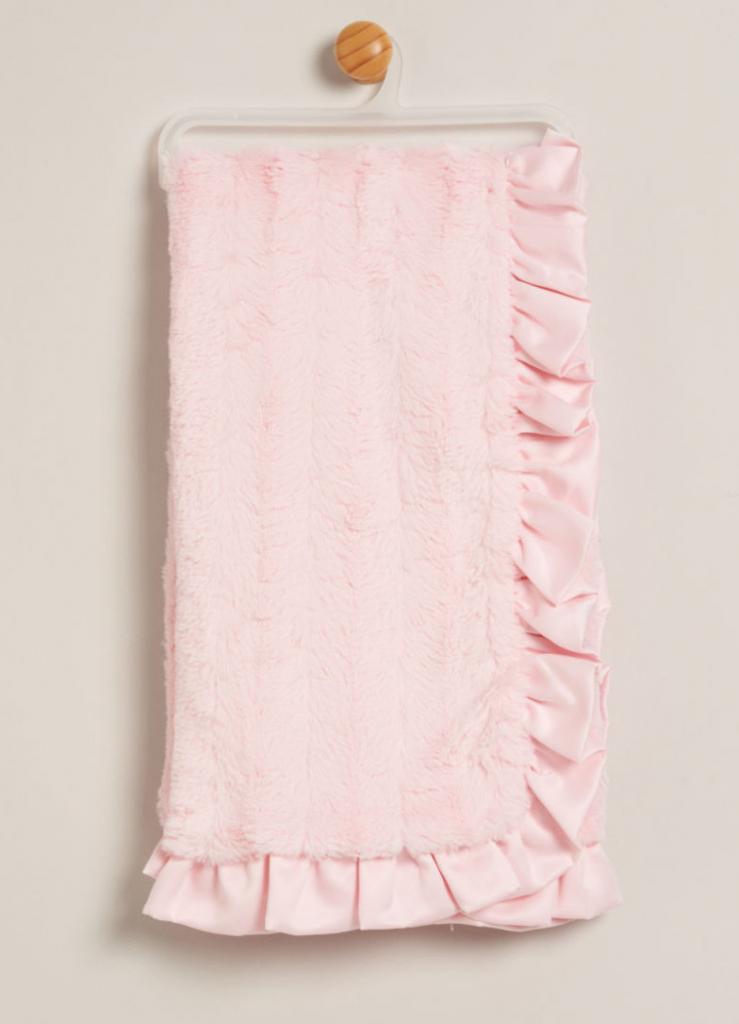 Baby Girls Pink Frilled Blanket