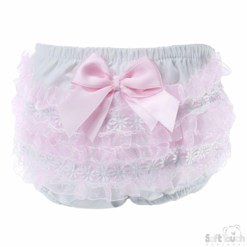 White/Pink Frilly Ankle Socks & Knickers (sold separately)