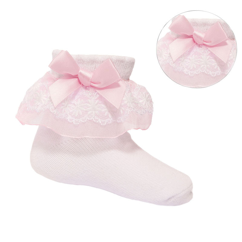 White/Pink Frilly Ankle Socks & Knickers (sold separately)