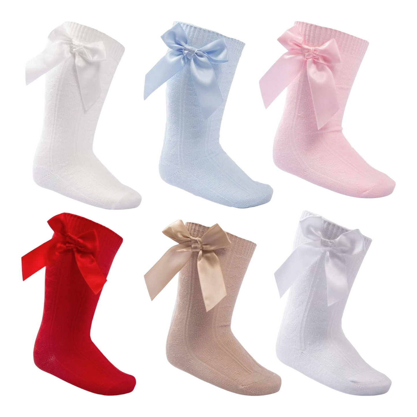 Girls Knee High Bow Socks