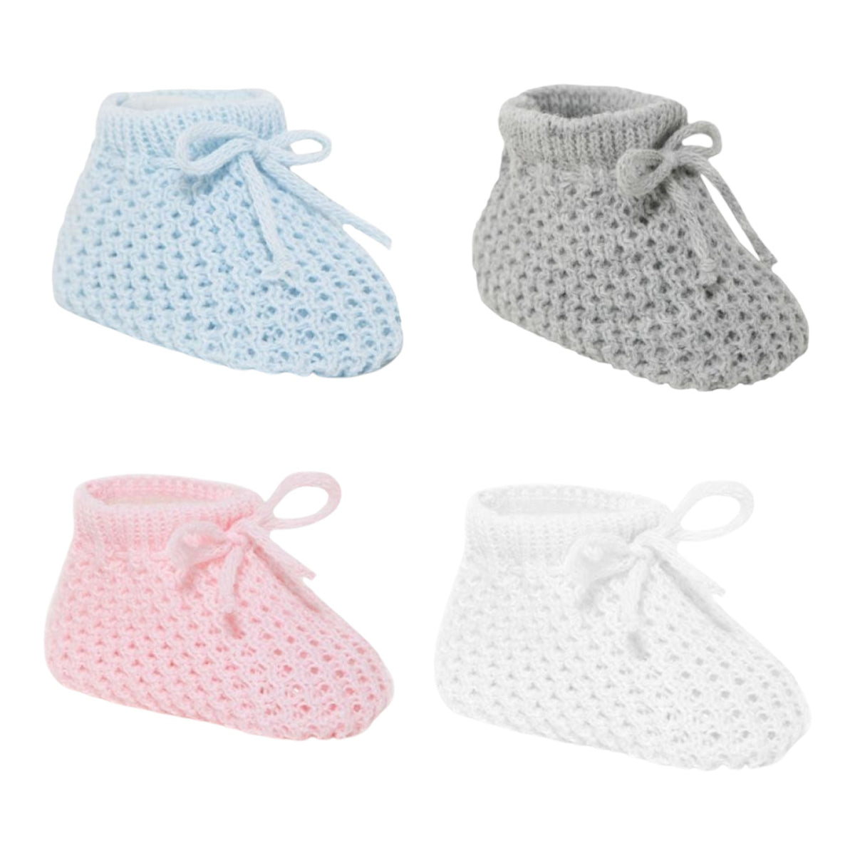 Knitted Baby Bow Booties