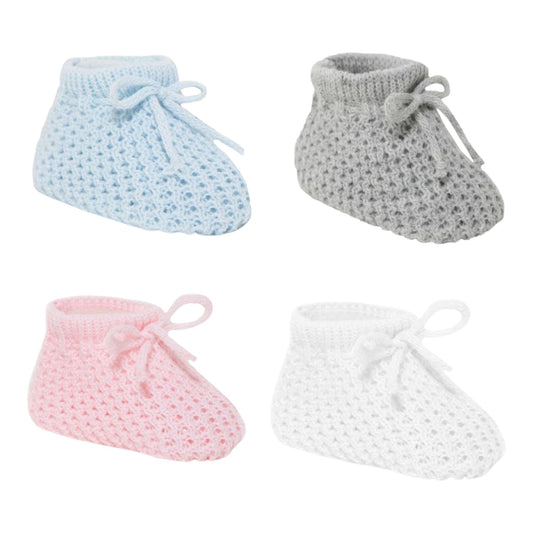 Knitted Baby Bow Booties
