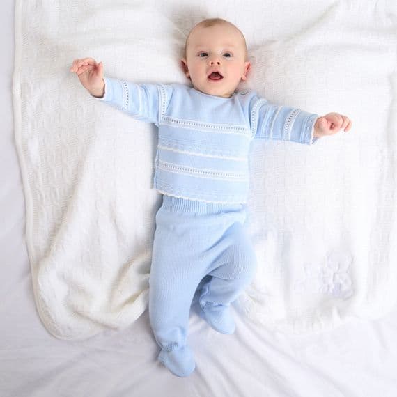 Baby Boys Dandelion Blue Knitted 2 Piece Set