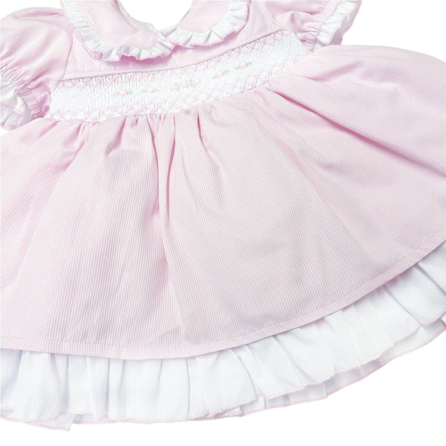 Girls Wee Me Pink Smocked Puff Ball Dress