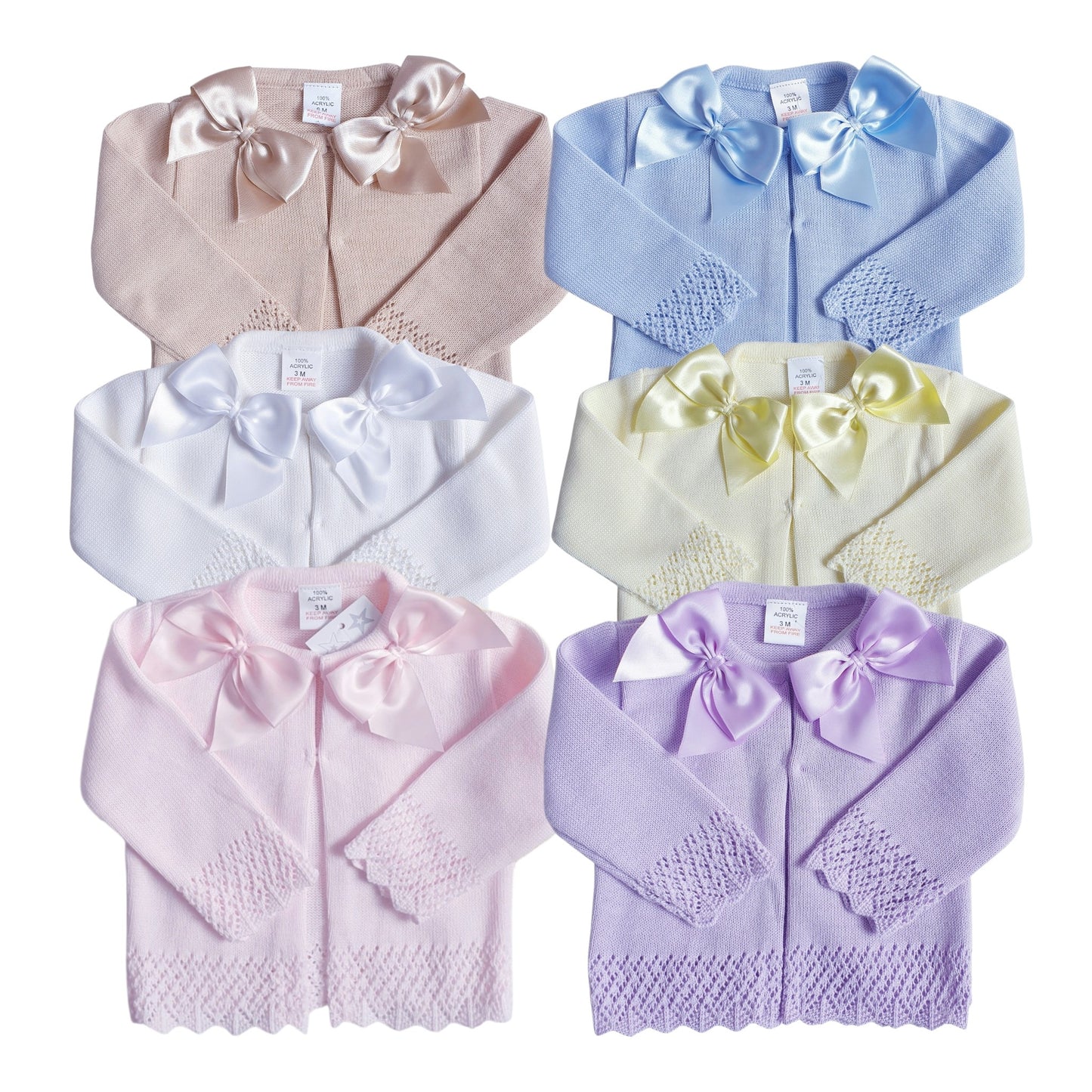 Baby Girls Double Ribbon Bow Cardigan