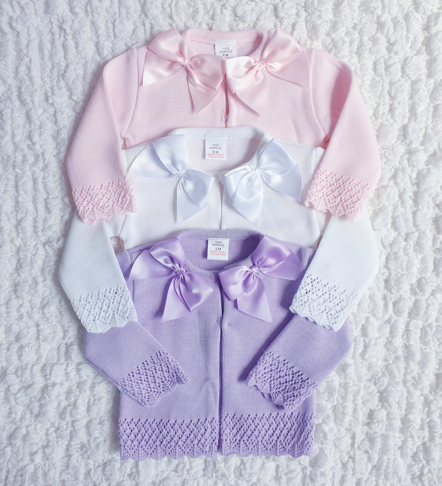 Baby Girls Double Ribbon Bow Cardigan