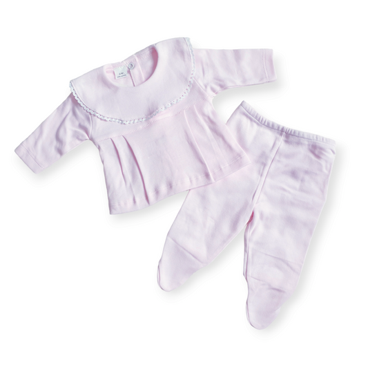 Baby Girls Spanish Pink Frilly Collar Set