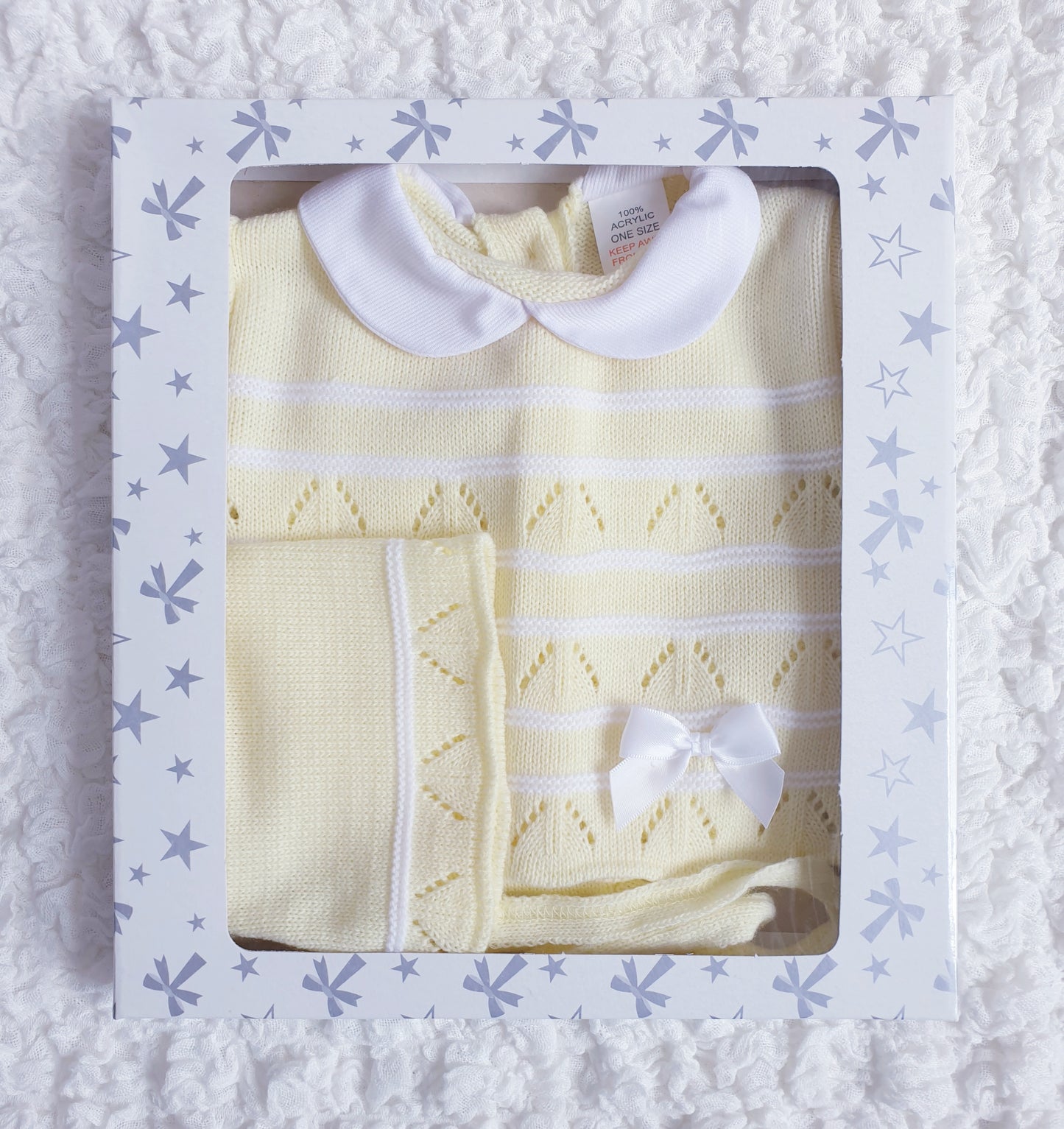 Baby Girls Lemon Spanish Knitted 3 Piece Jam Pants Set