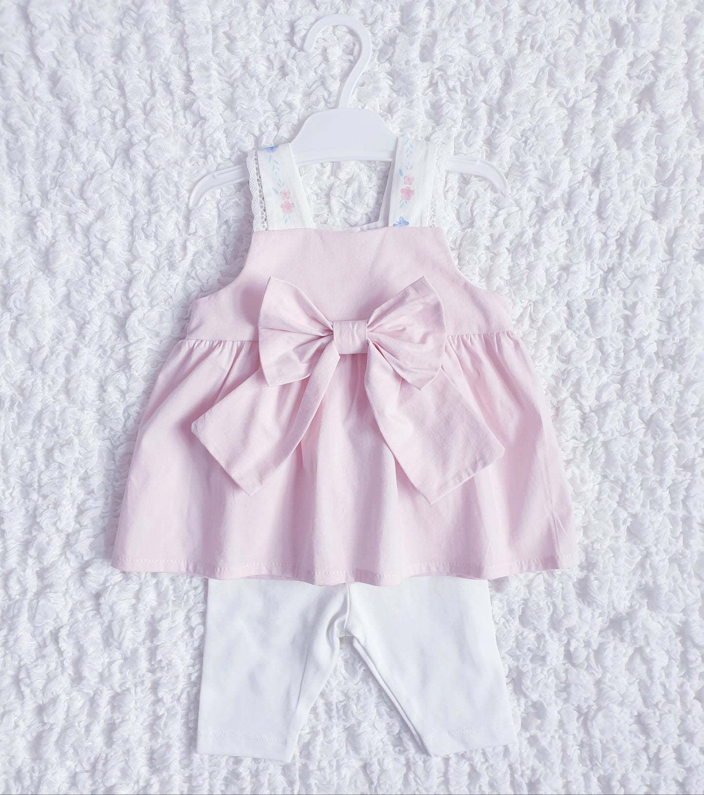 Baby Girls Pink Bow Leggings Set