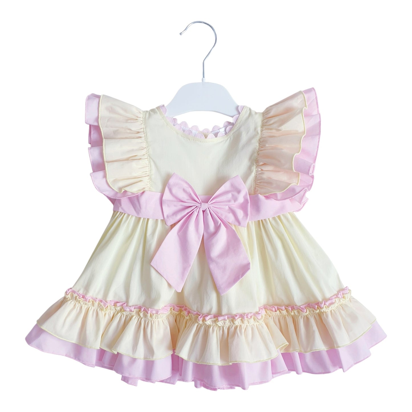 Baby Girls Lemon Pink Ruffle Dress