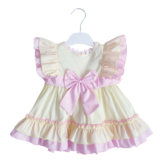 Baby Girls Lemon Pink Ruffle Dress
