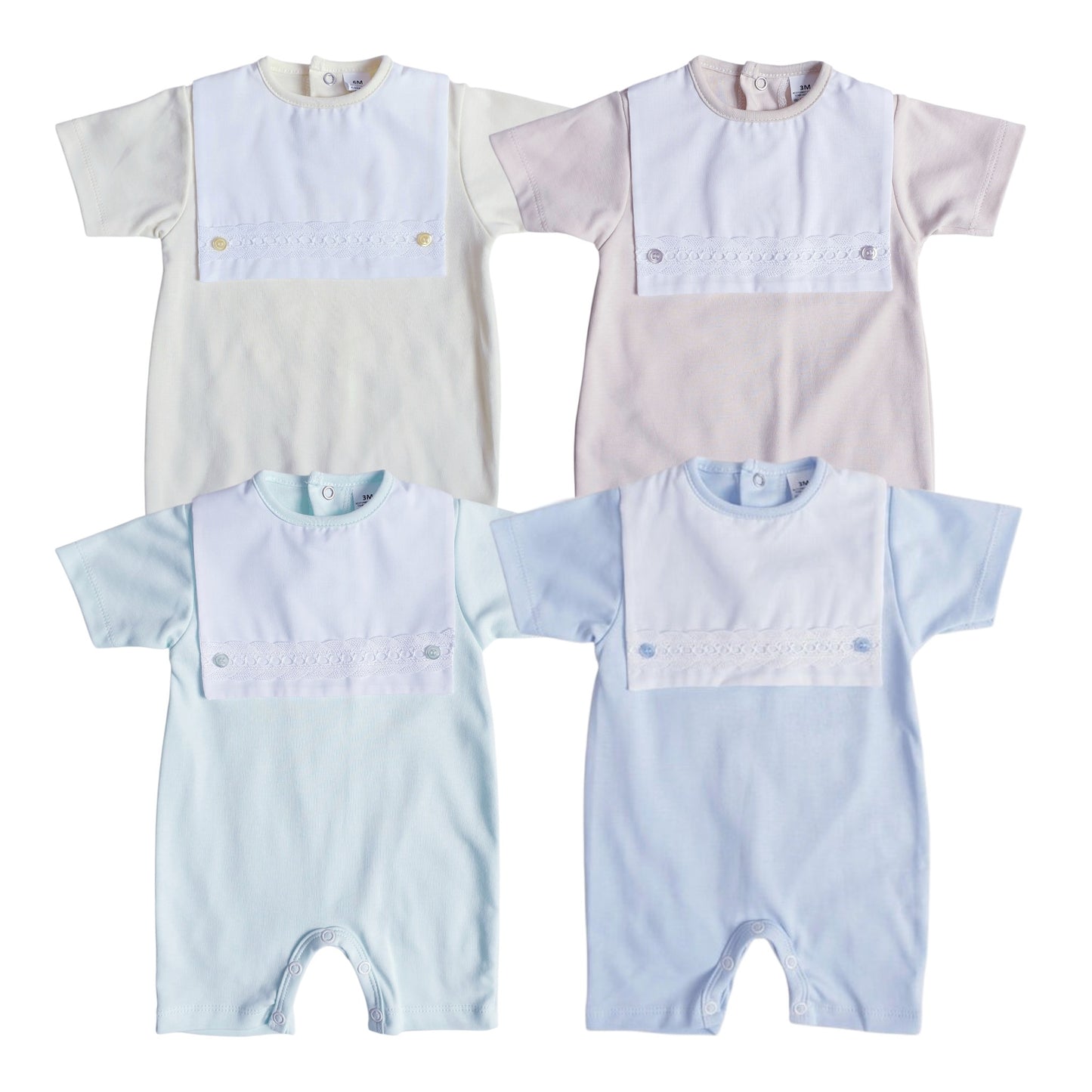 Baby Boys Spanish Square Bib Romper