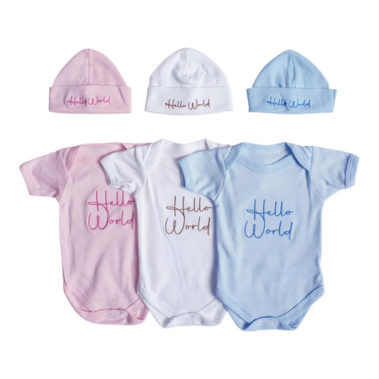 Baby Hello World Vest & Hat
