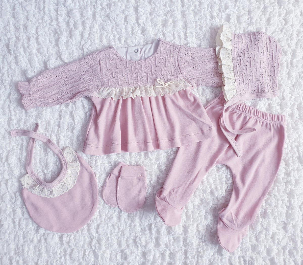 Baby Girls Dusky Pink 5 Piece Set