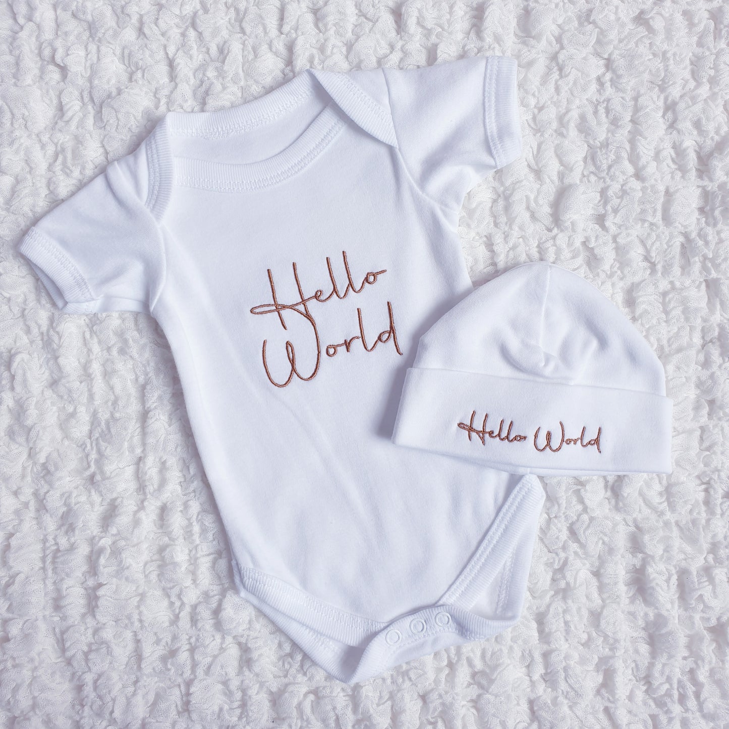 Baby Hello World Vest & Hat