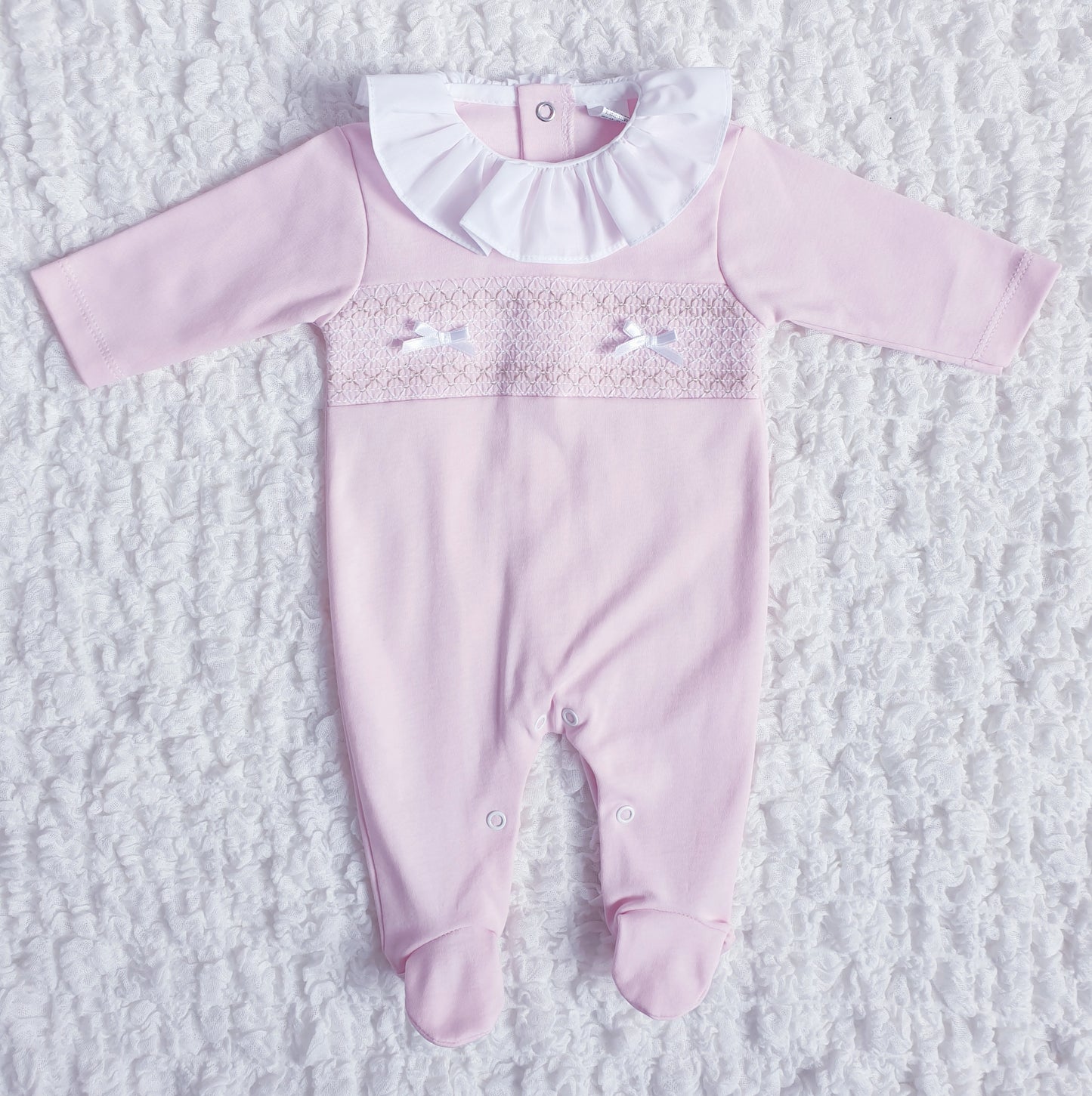 Spanish Baby Girls Smocked Babygrow