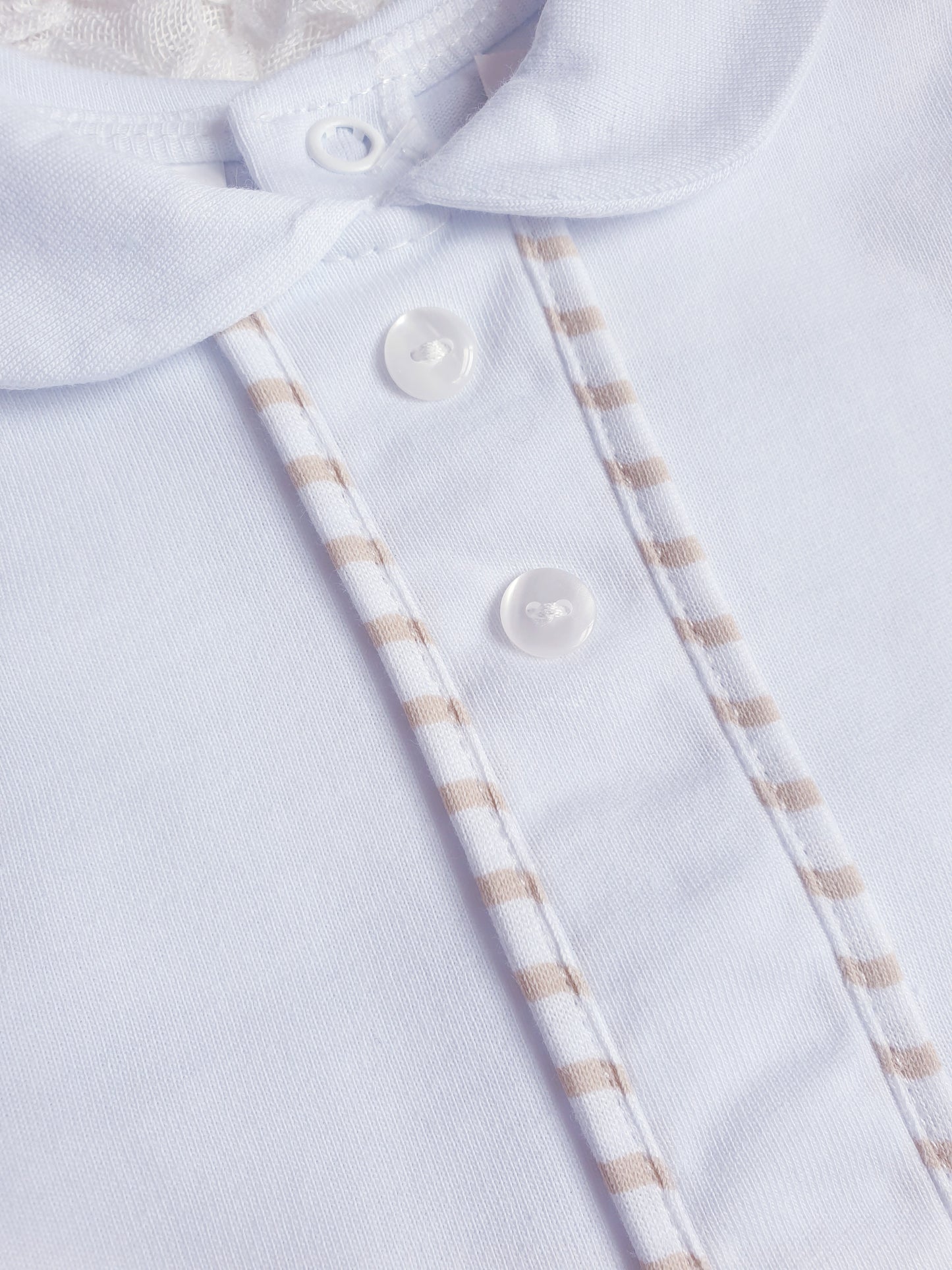 Baby Boys Blue/Beige Stripe 2 Piece Set