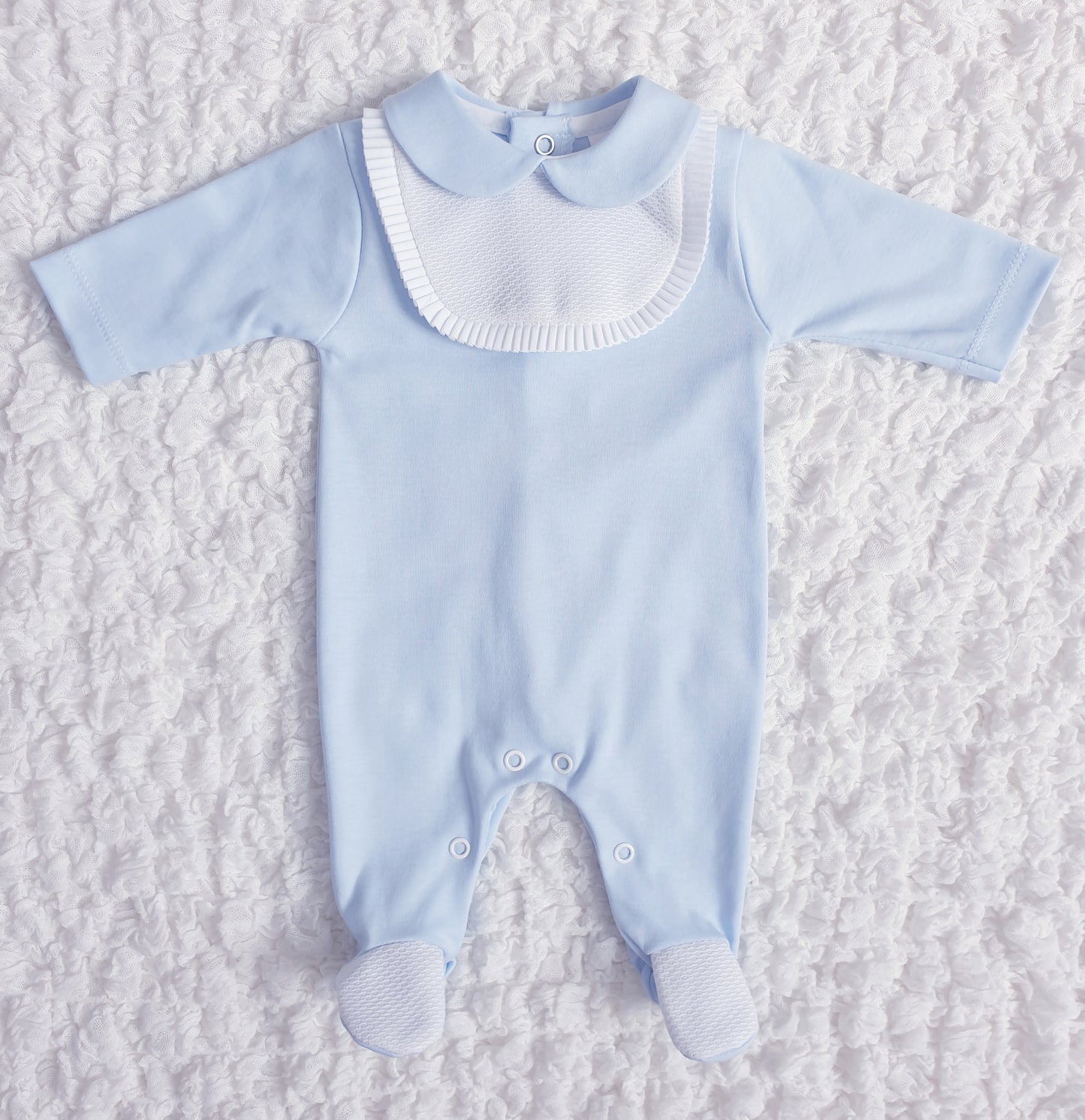 Baby Boys Spanish Babygrow Blue White Mint