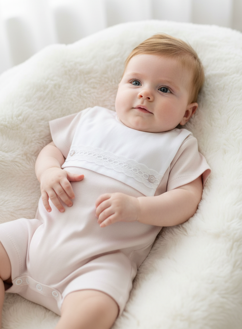 Baby Boys Spanish Square Bib Romper