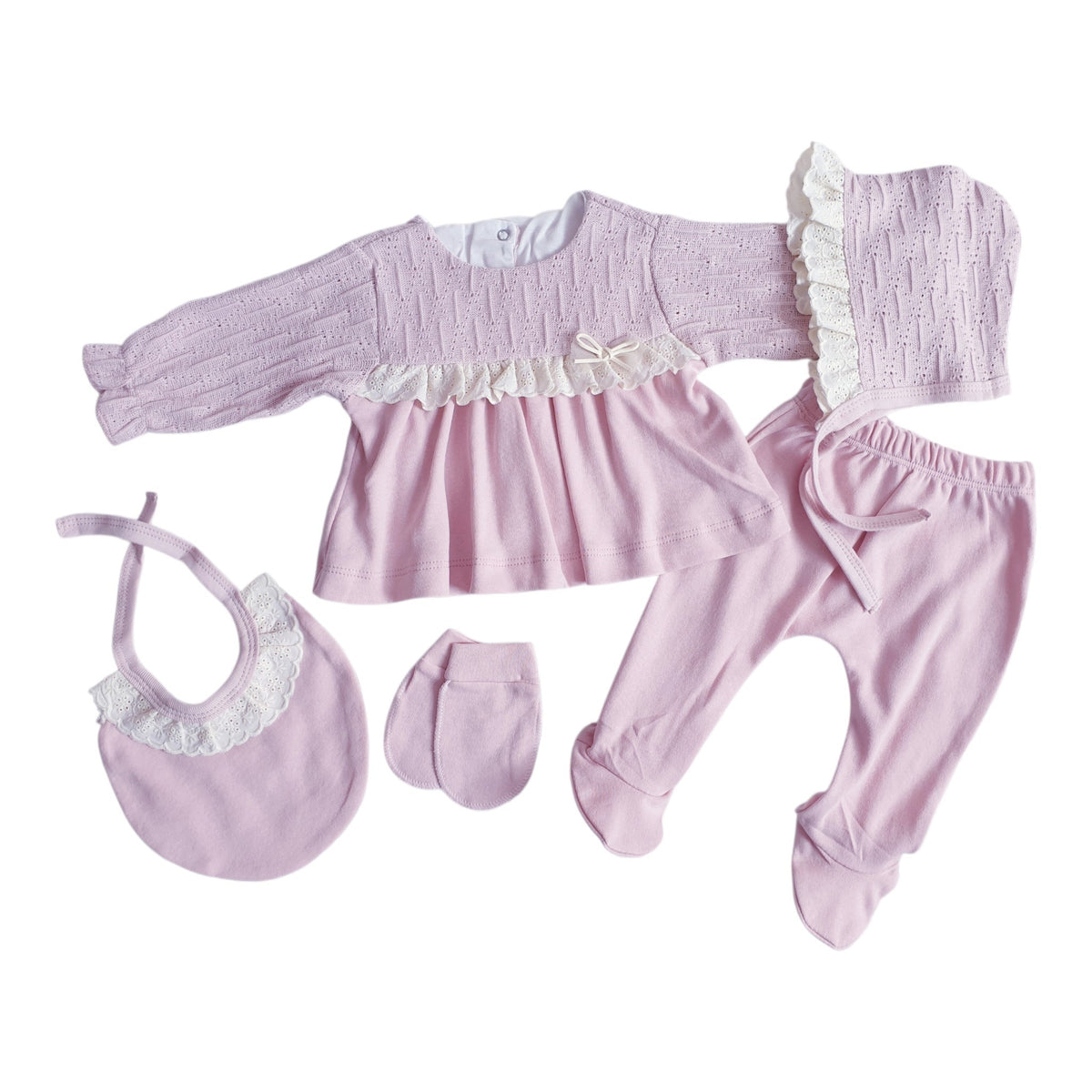 Baby Girls Dusky Pink 5 Piece Set