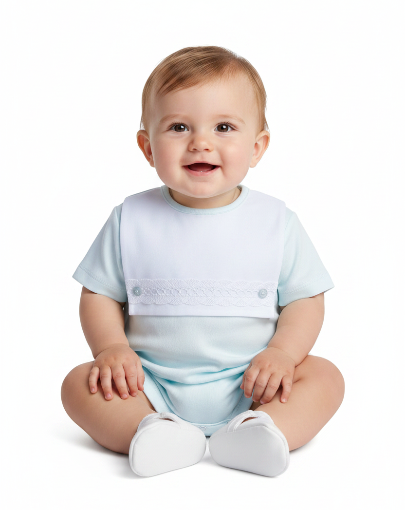 Baby Boys Spanish Square Bib Romper