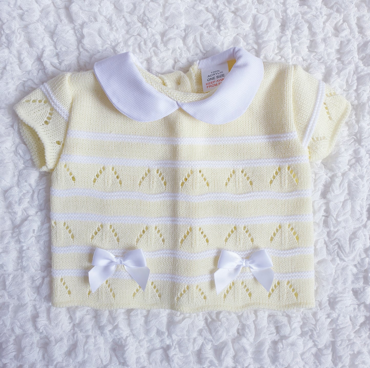 Baby Girls Lemon Spanish Knitted 3 Piece Jam Pants Set