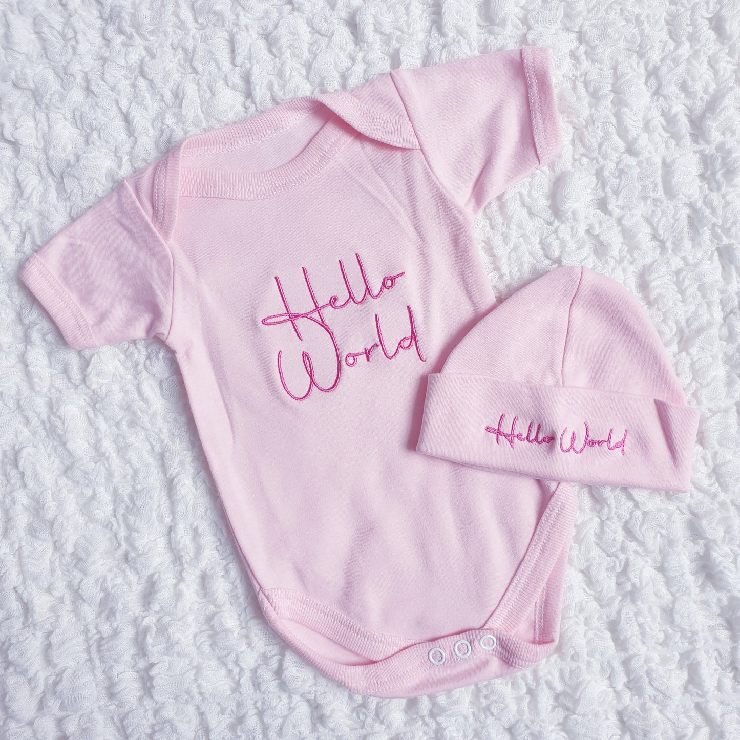Baby Hello World Vest & Hat
