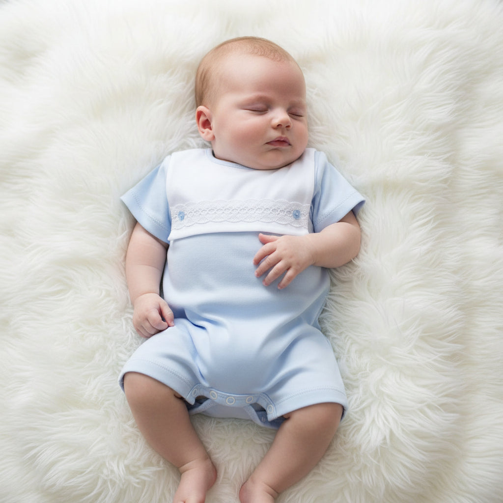 Baby Boys Spanish Square Bib Romper