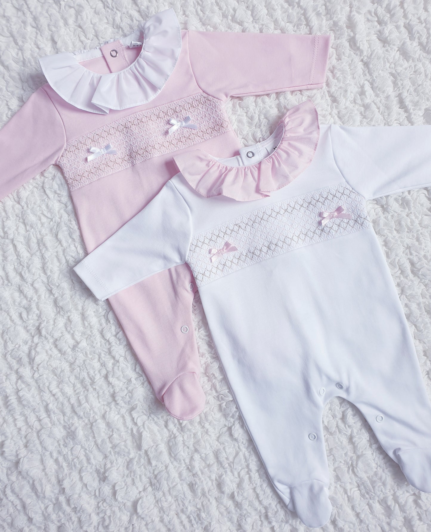 Spanish Baby Girls Smocked Babygrow