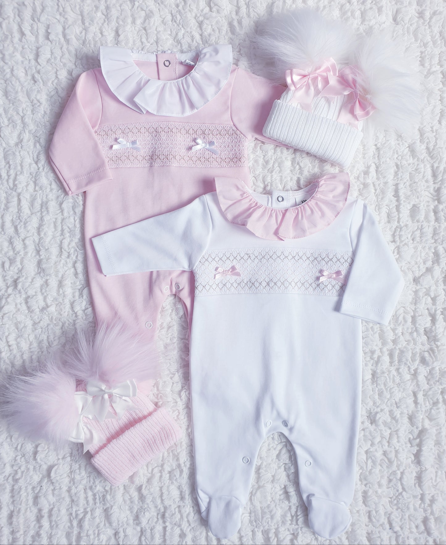 Spanish Baby Girls Smocked Babygrow