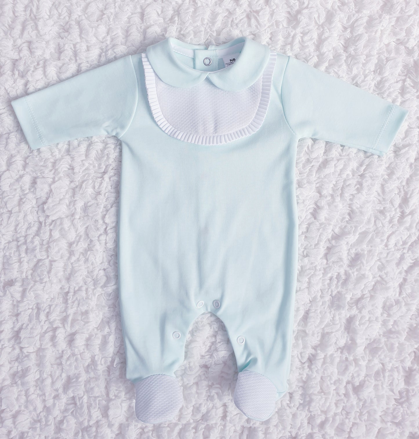 Baby Boys Spanish Babygrow Blue White Mint