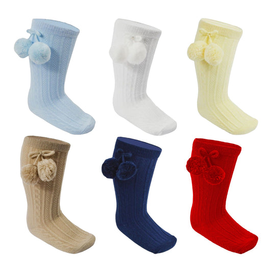 Knee High Pom Pom Socks