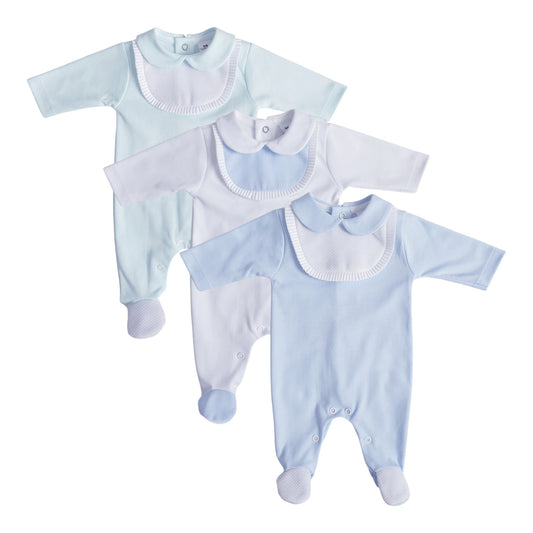 Baby Boys Spanish Babygrow Blue White Mint