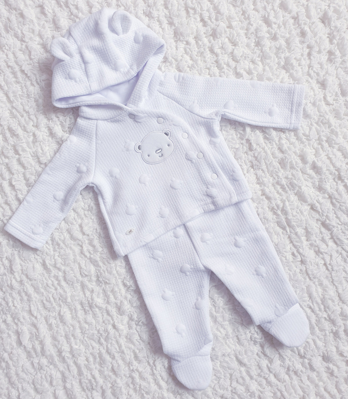 Baby White Teddy 2 Piece Set