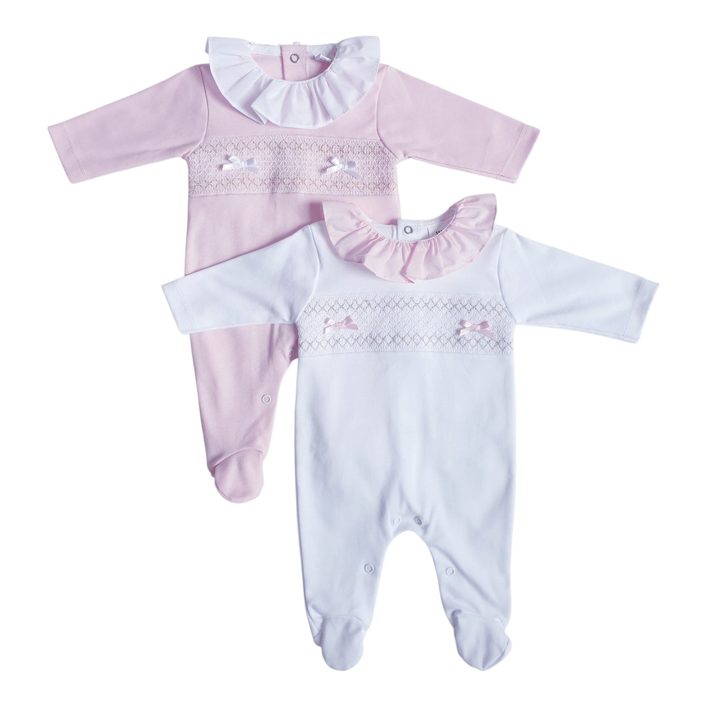 Spanish Baby Girls Smocked Babygrow