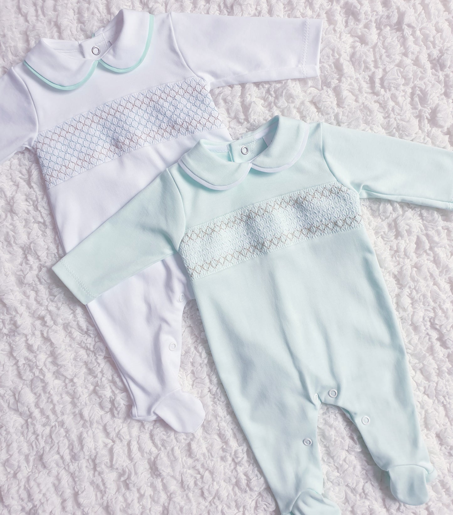 Baby Boys Spanish Smocked Babygrow