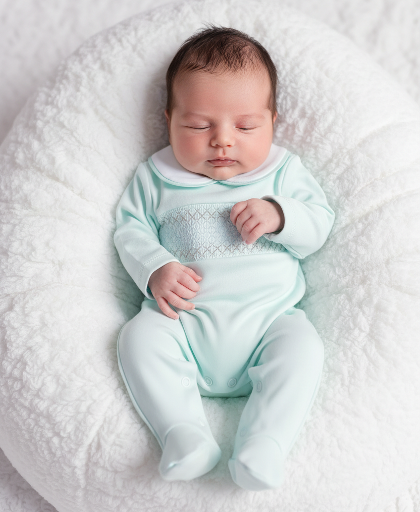 Baby Boys Spanish Smocked Babygrow