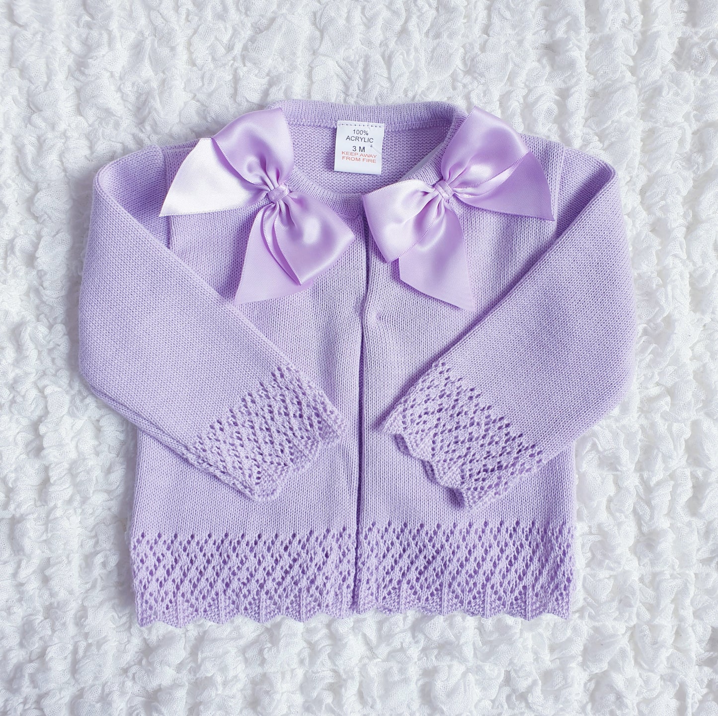 Baby Girls Double Ribbon Bow Cardigan