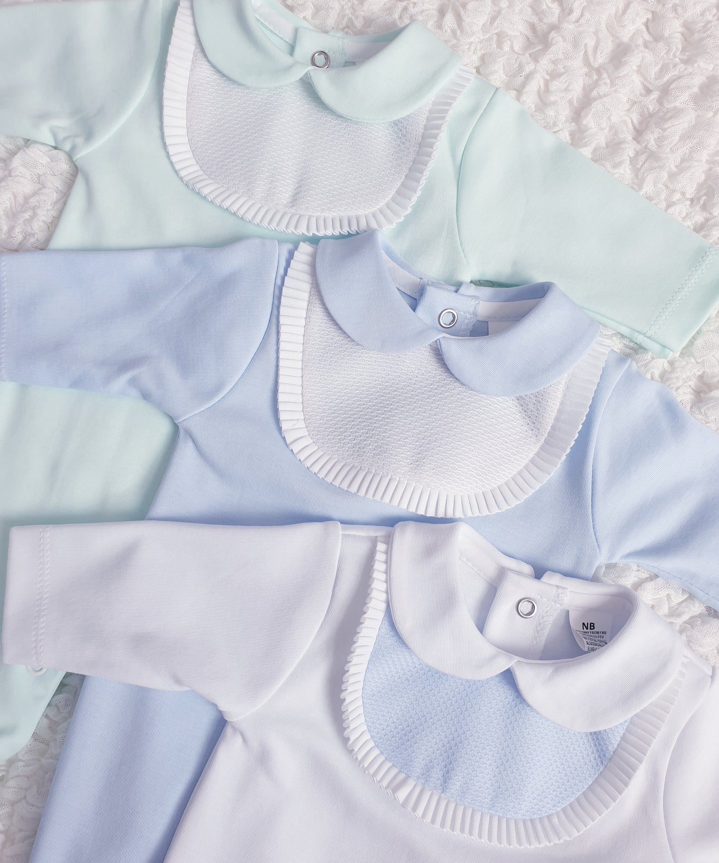 Baby Boys Spanish Babygrow Blue White Mint