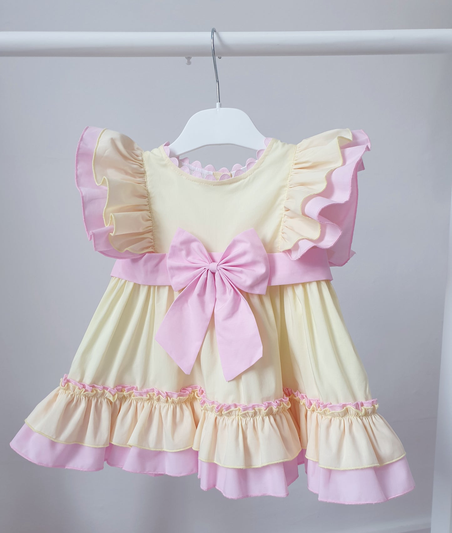 Baby Girls Lemon Pink Ruffle Dress