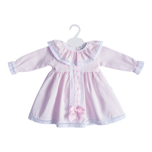 Baby Girls Pink Ribbon Slot Bow Dress