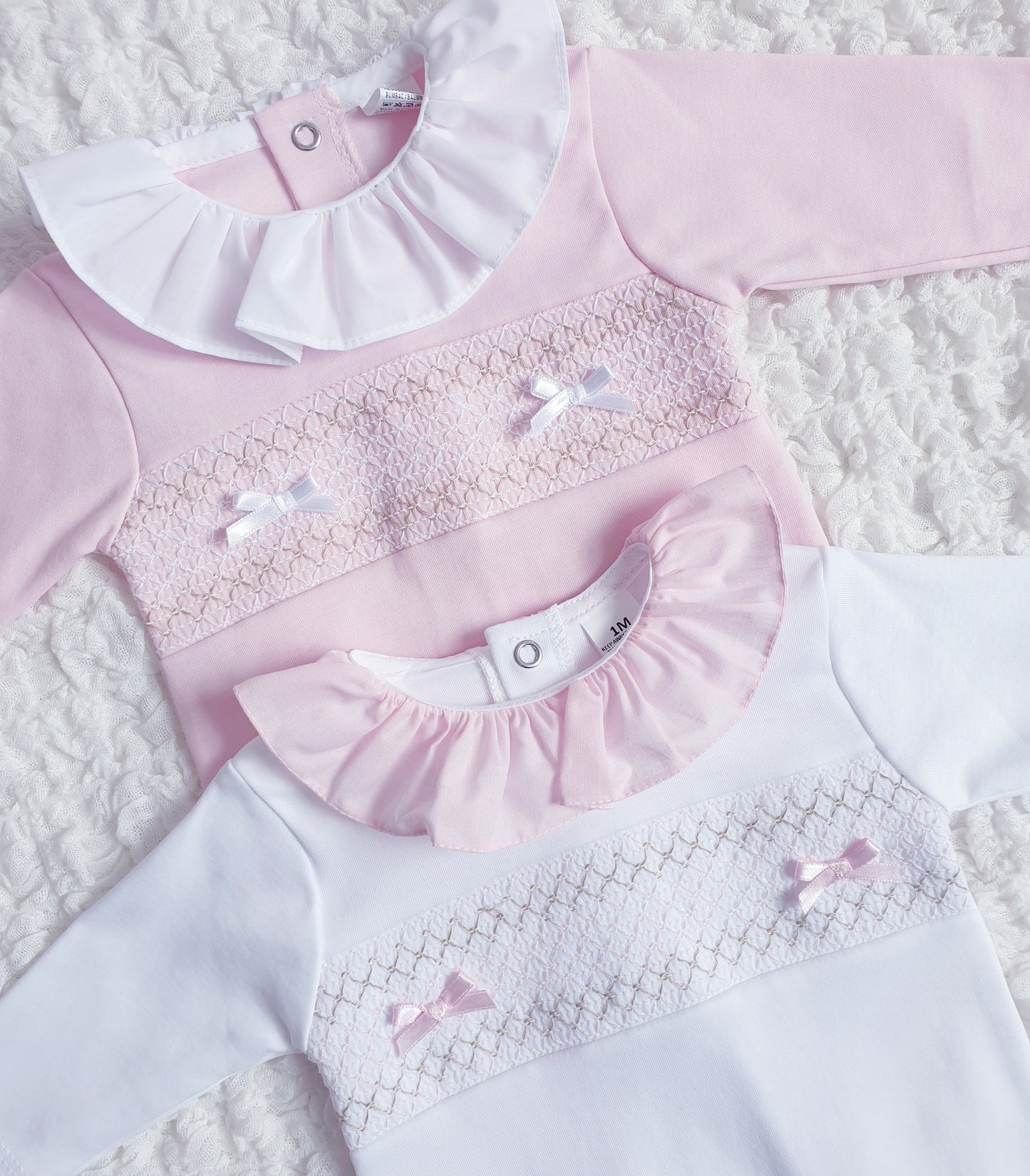 Spanish Baby Girls Smocked Babygrow