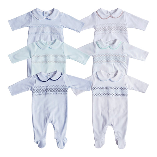 Baby Boys Spanish Smocked Babygrow